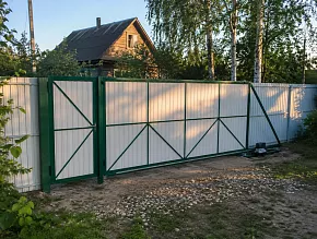 Откатные ворота для дачи 3500x1900 купить Москва